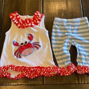 MudPie 18 months Matching crab set